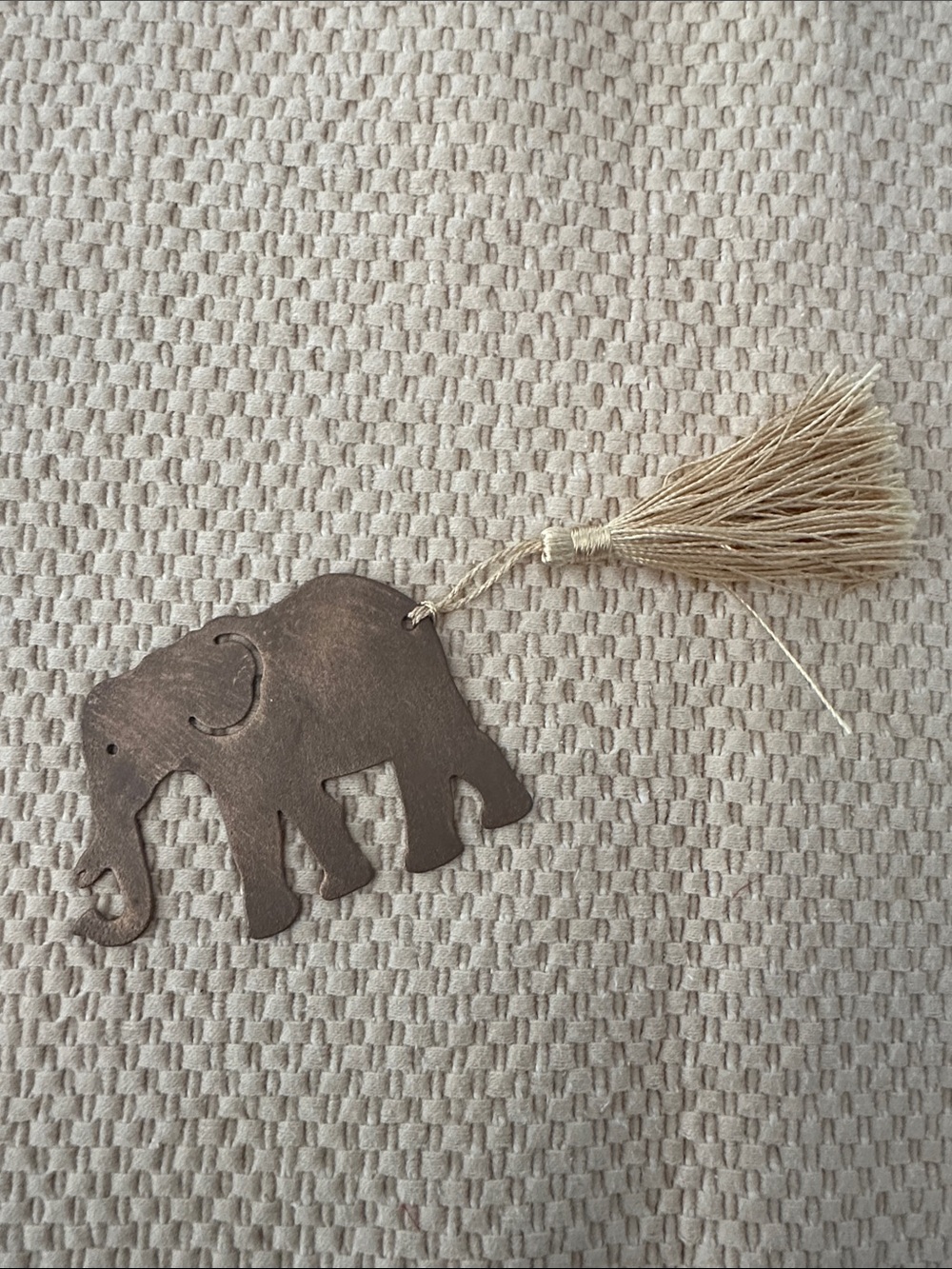 Bronze Elephant bookmark with tassel